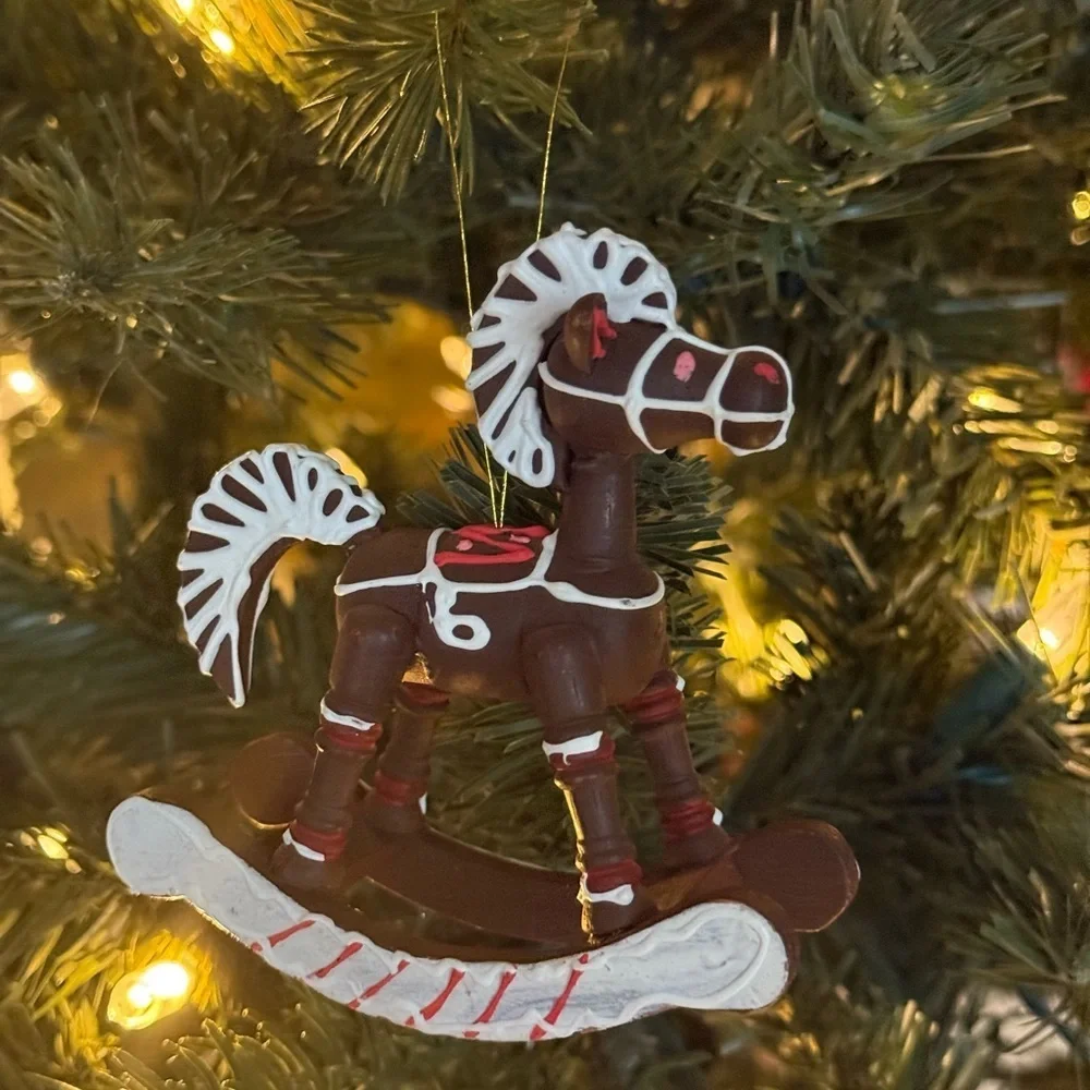 Vintage 1980’s Brown Rocking Horse Ornament